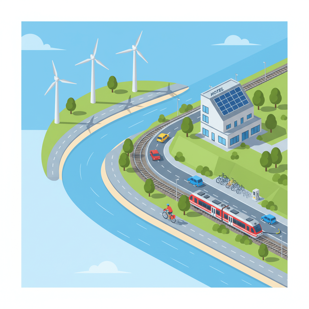 Nachhaltigkeit bei der Anreise nach Vlotho: Bahn, Fahrrad, Routen, CO2-Vergleich